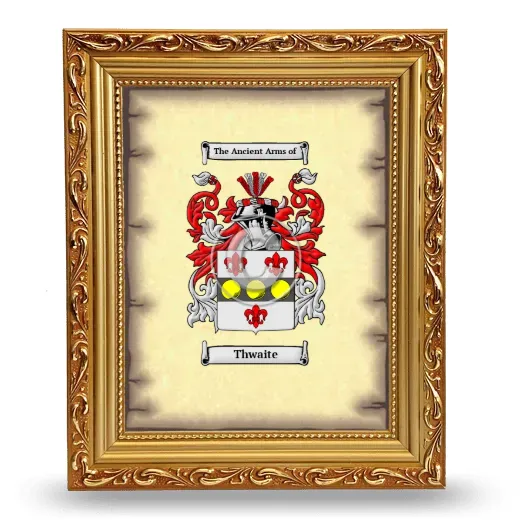 Thwaite Coat of Arms Framed - Gold