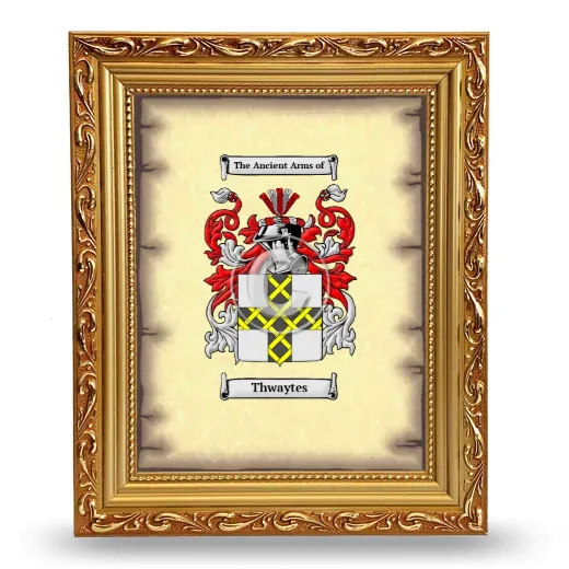 Thwaytes Coat of Arms Framed - Gold