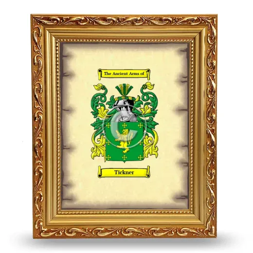 Tickner Coat of Arms Framed - Gold