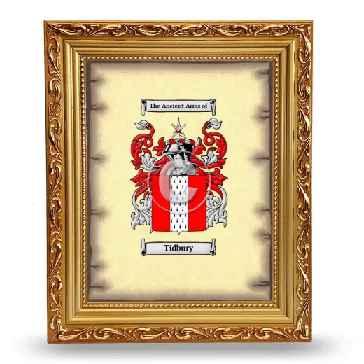 Tidbury Coat of Arms Framed - Gold