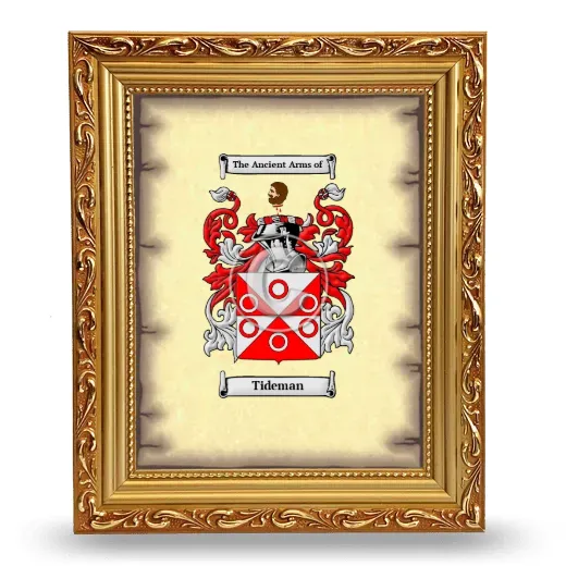 Tideman Coat of Arms Framed - Gold