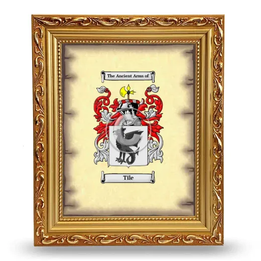 Tile Coat of Arms Framed - Gold