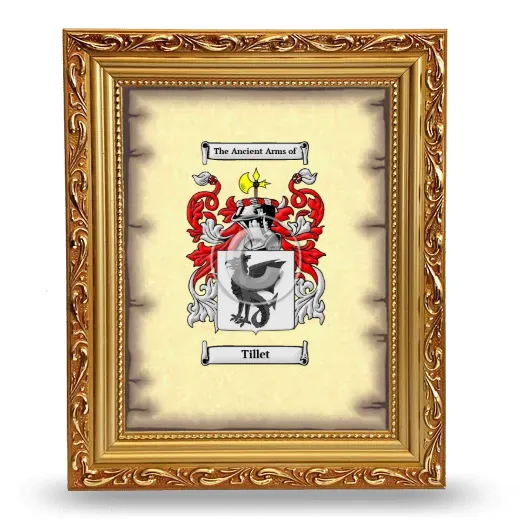 Tillet Coat of Arms Framed - Gold