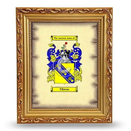 Tilston Coat of Arms Framed - Gold