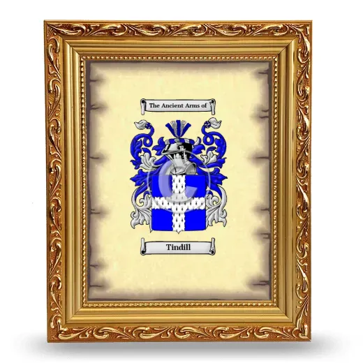 Tindill Coat of Arms Framed - Gold