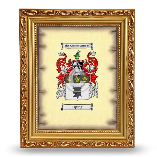 Tiping Coat of Arms Framed - Gold