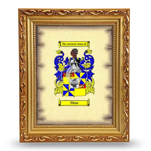 Titus Coat of Arms Framed - Gold