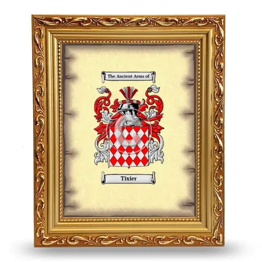 Tixier Coat of Arms Framed - Gold