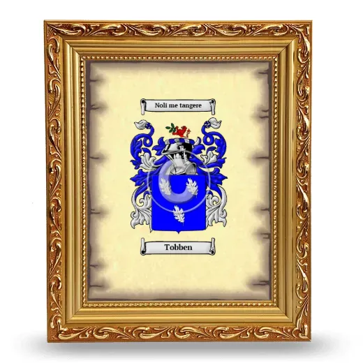 Tobben Coat of Arms Framed - Gold