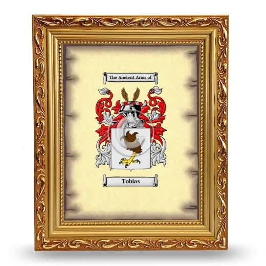 Tobias Coat of Arms Framed - Gold