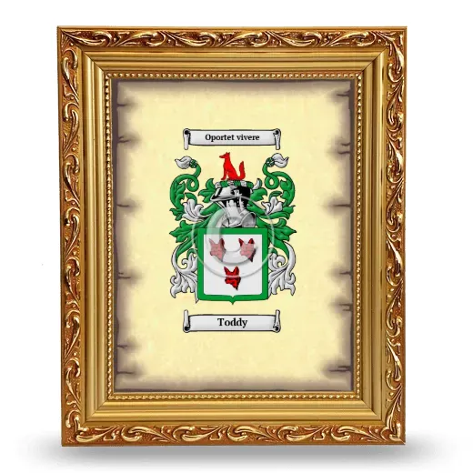 Toddy Coat of Arms Framed - Gold