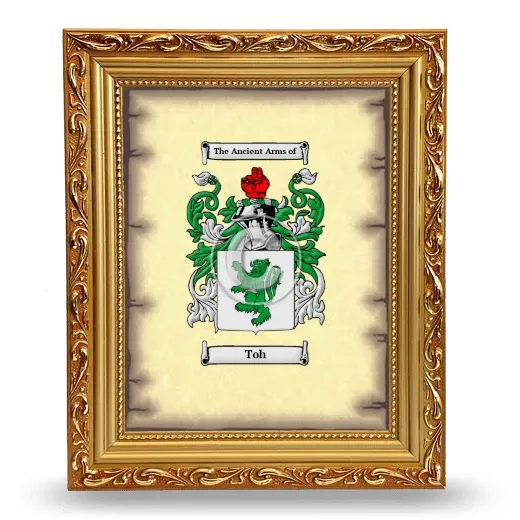 Toh Coat of Arms Framed - Gold