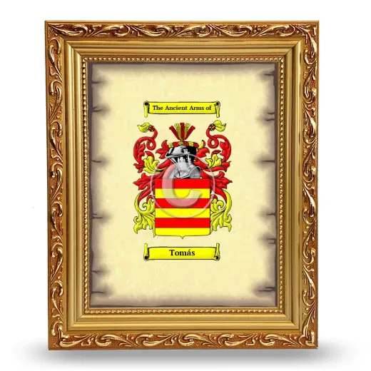 Tomás Coat of Arms Framed - Gold