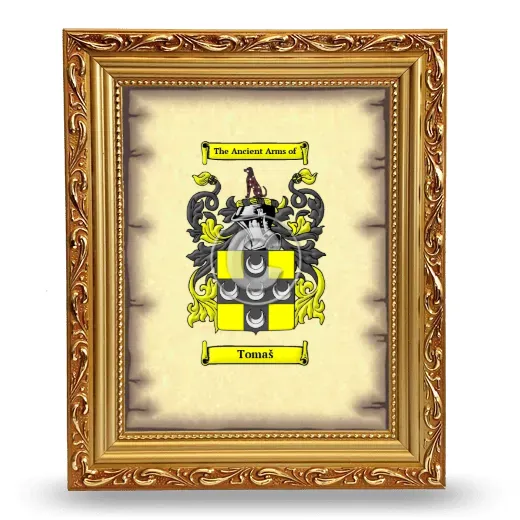 Tomaš Coat of Arms Framed - Gold