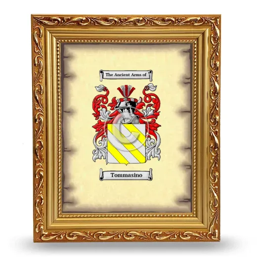 Tommasino Coat of Arms Framed - Gold