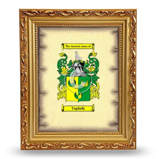 Toplady Coat of Arms Framed - Gold