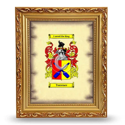 Torrence Coat of Arms Framed - Gold