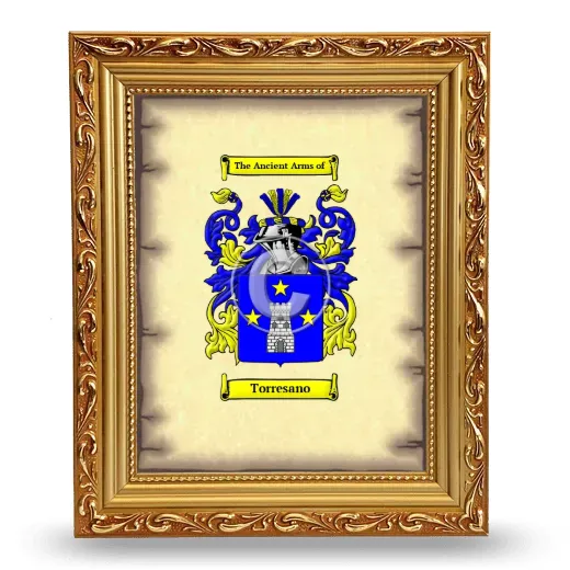 Torresano Coat of Arms Framed - Gold