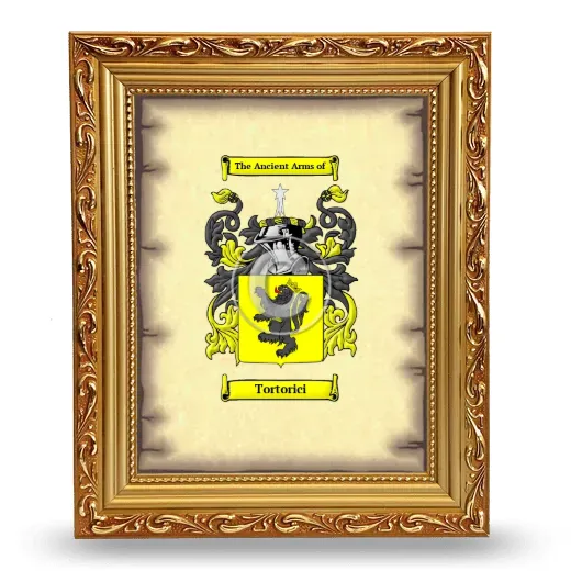 Tortorici Coat of Arms Framed - Gold