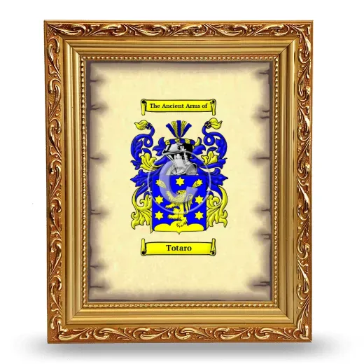 Totaro Coat of Arms Framed - Gold