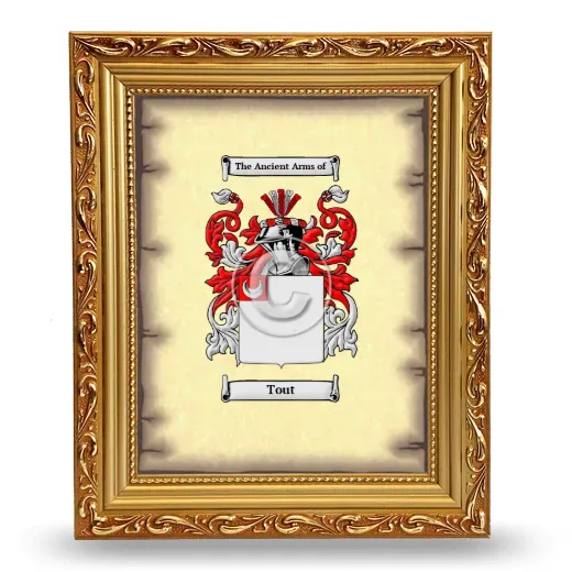 Tout Coat of Arms Framed - Gold