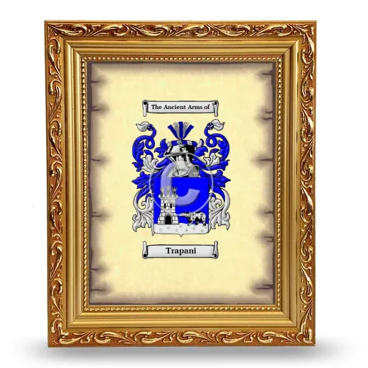Trapani Coat of Arms Framed - Gold