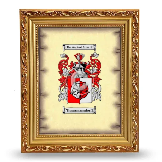 Trauttmansdorff Coat of Arms Framed - Gold