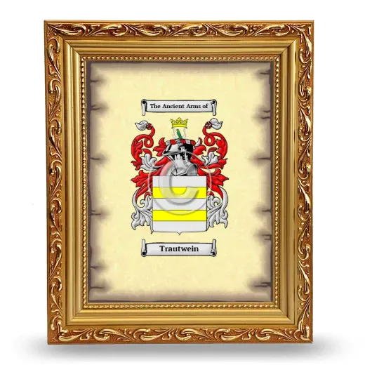 Trautwein Coat of Arms Framed - Gold
