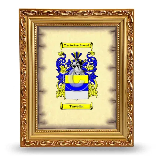 Traveller Coat of Arms Framed - Gold