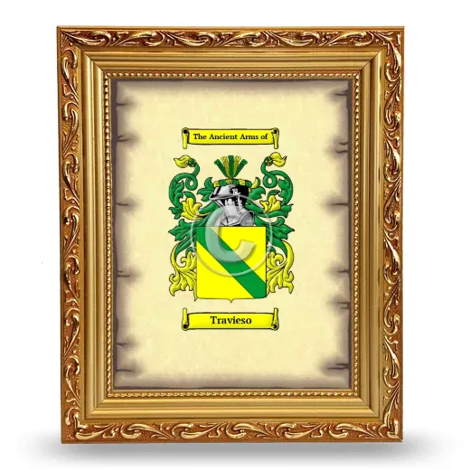 Travieso Coat of Arms Framed - Gold