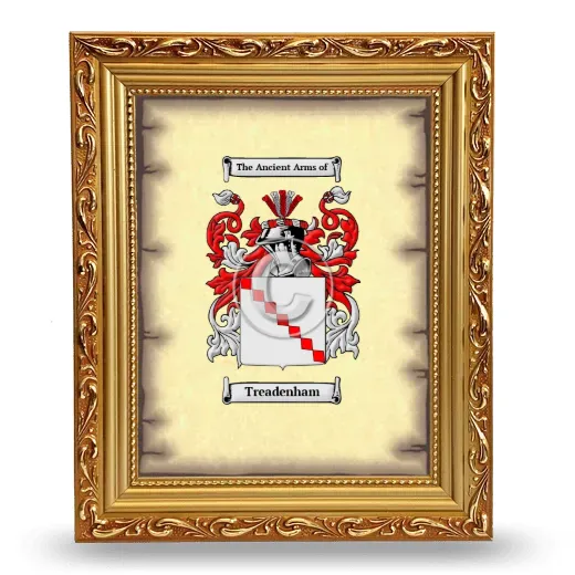 Treadenham Coat of Arms Framed - Gold