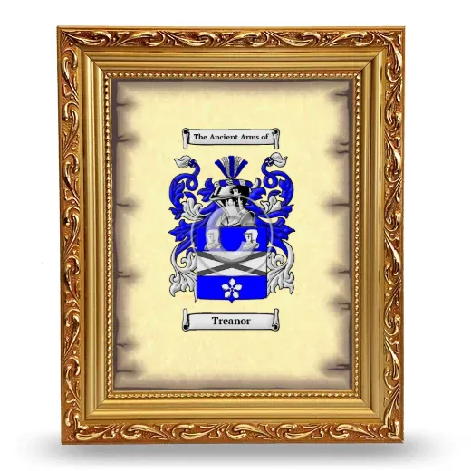 Treanor Coat of Arms Framed - Gold