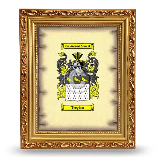 Tregian Coat of Arms Framed - Gold