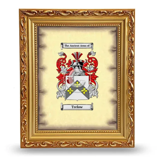 Trelow Coat of Arms Framed - Gold