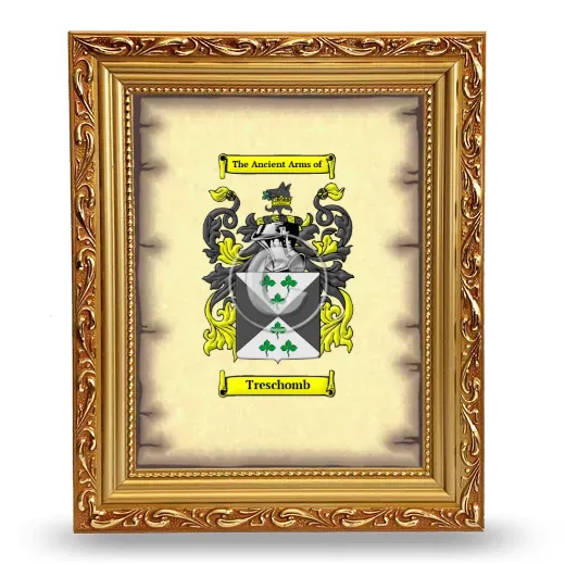 Treschomb Coat of Arms Framed - Gold