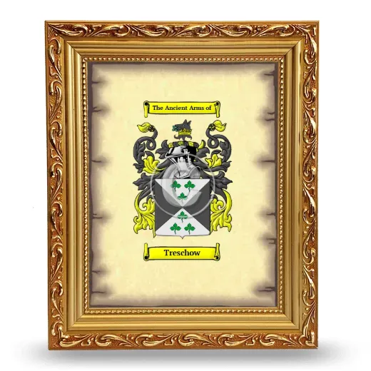 Treschow Coat of Arms Framed - Gold