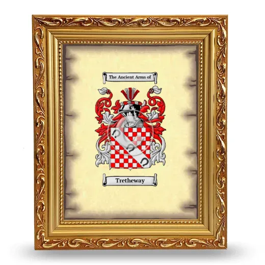 Tretheway Coat of Arms Framed - Gold