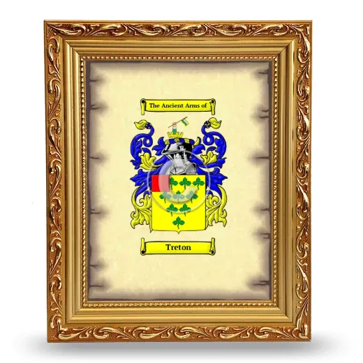 Treton Coat of Arms Framed - Gold