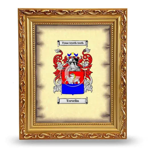 Trevelin Coat of Arms Framed - Gold