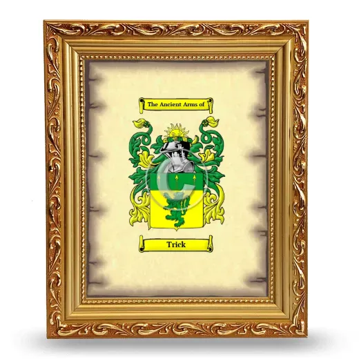Trick Coat of Arms Framed - Gold