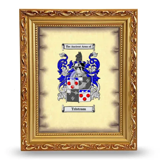 Tristram Coat of Arms Framed - Gold