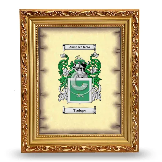Trolope Coat of Arms Framed - Gold