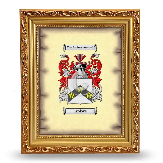 Trolove Coat of Arms Framed - Gold