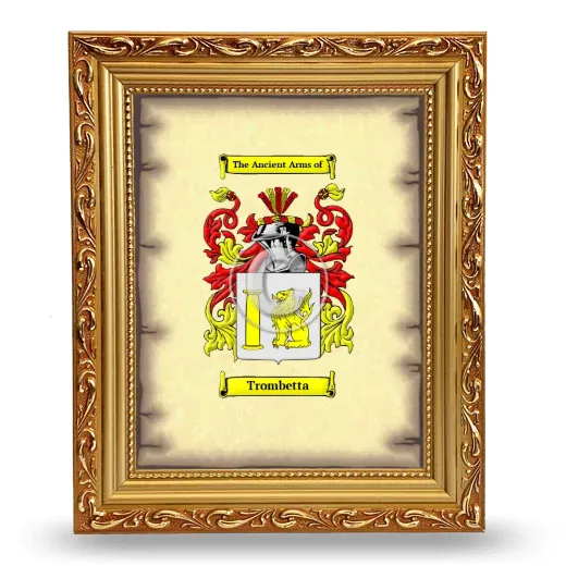 Trombetta Coat of Arms Framed - Gold