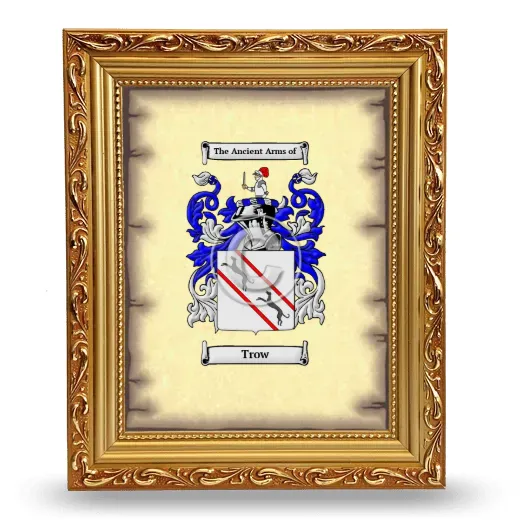 Trow Coat of Arms Framed - Gold