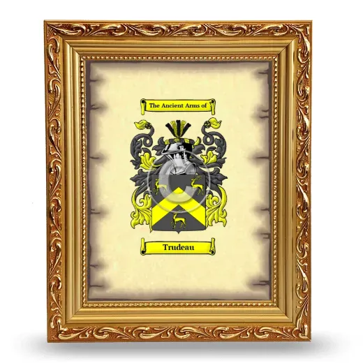 Trudeau Coat of Arms Framed - Gold