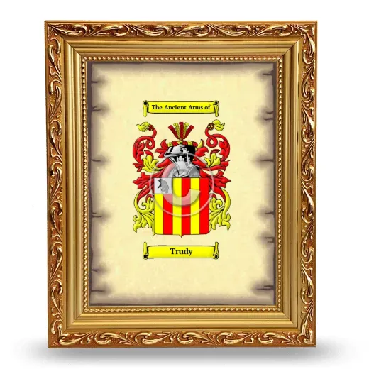 Trudy Coat of Arms Framed - Gold