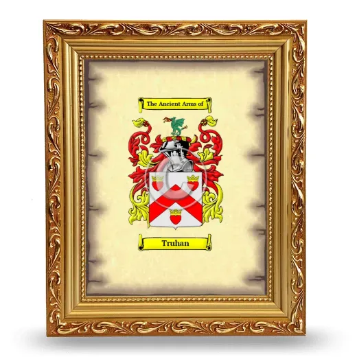 Truhan Coat of Arms Framed - Gold