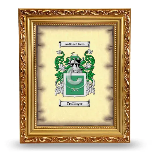 Trullinger Coat of Arms Framed - Gold