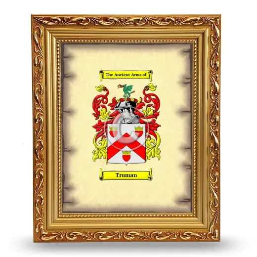 Truman Coat of Arms Framed - Gold